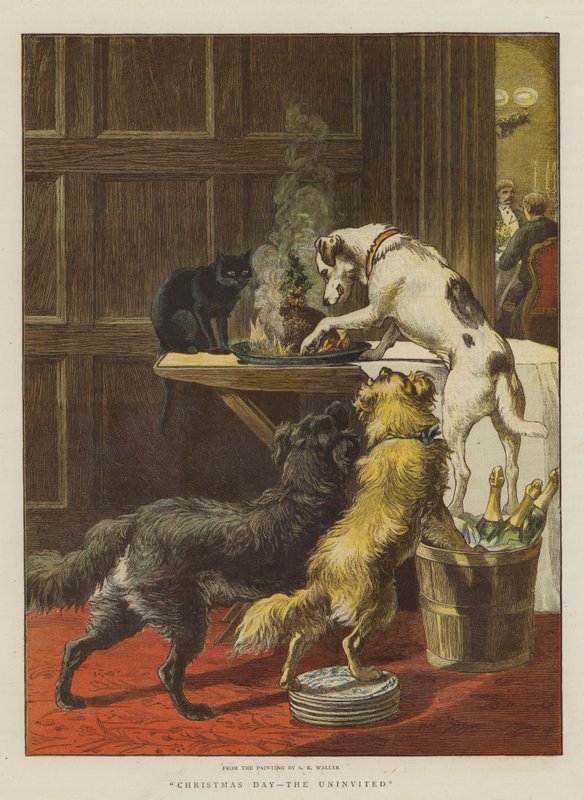 Juledag, de ubudne (chromolitho) af Samuel Edmund Waller