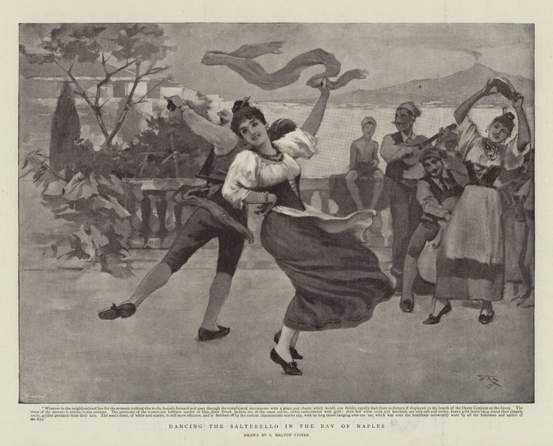 Danser Saltarello i Napoli-bugten af Samuel Melton Fisher