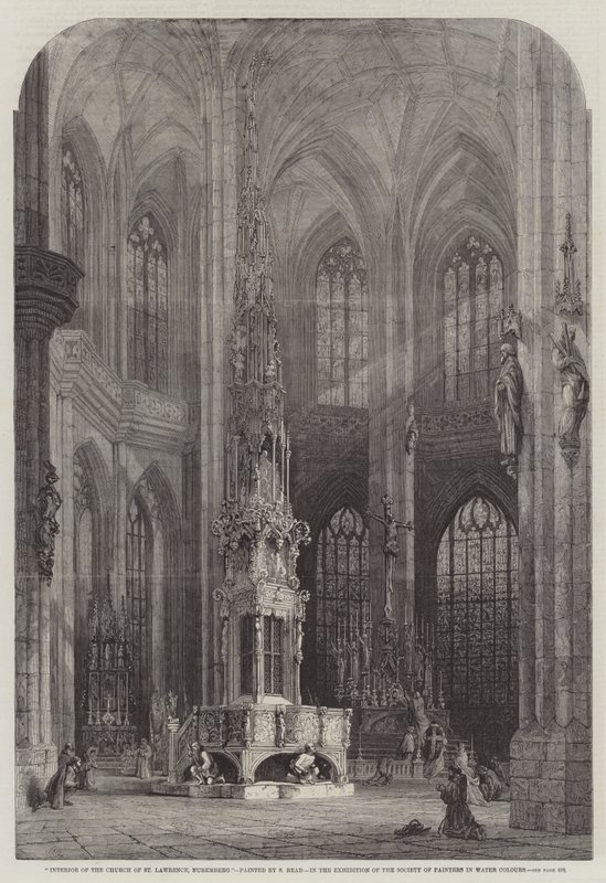 Interiør af St Lawrence-kirken, Nürnberg af Samuel Read
