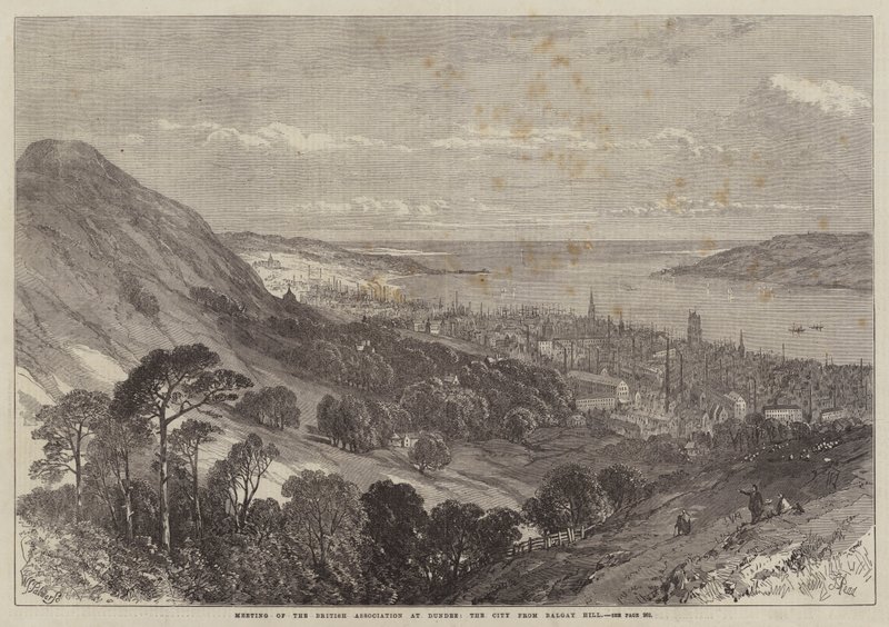 Møde i British Association i Dundee, byen fra Balgay Hill af Samuel Read