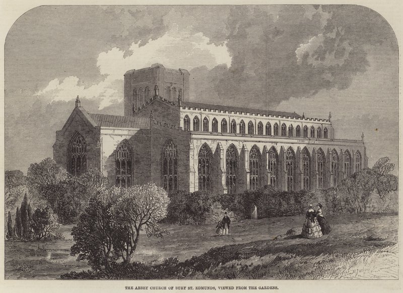 Abbey Church of Bury St Edmunds, set fra haven af Samuel Read