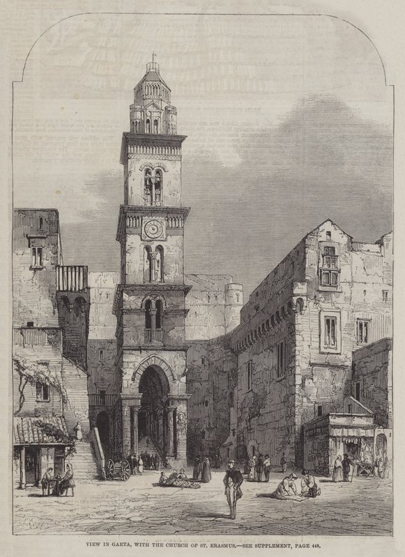 Udsigt i Gaeta, med kirken St. Erasmus af Samuel Read