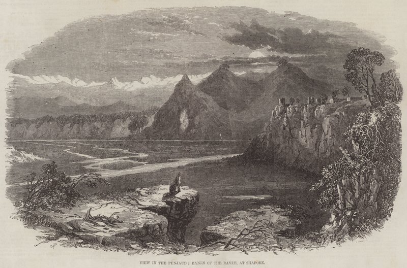 Udsigt i Punjaub, Banks of the Ravee, ved Shapore af Samuel Read