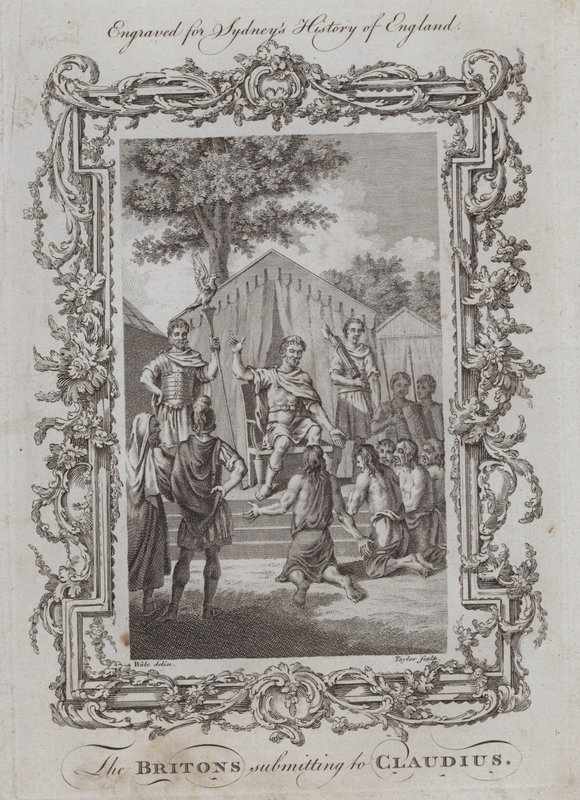 Briterne underkaster sig Claudius (gravering) af Samuel (after) Wale