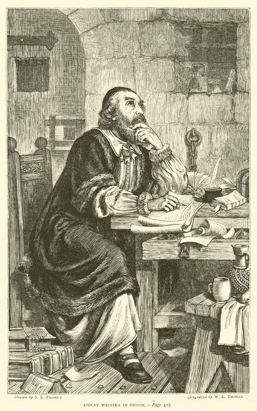 Ridley skriver i fængslet af Samuel Luke Fildes