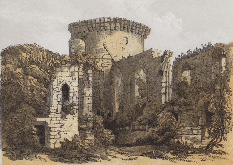 Bothwell Castle (chromolitho) af Samuel Prout