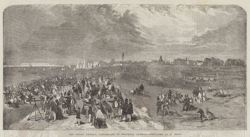 The Naval Review, Promenade på Southsea Common af Samuel Read