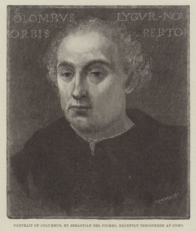 Portræt af Columbus, for nylig opdaget i Como af Sebastiano del Piombo