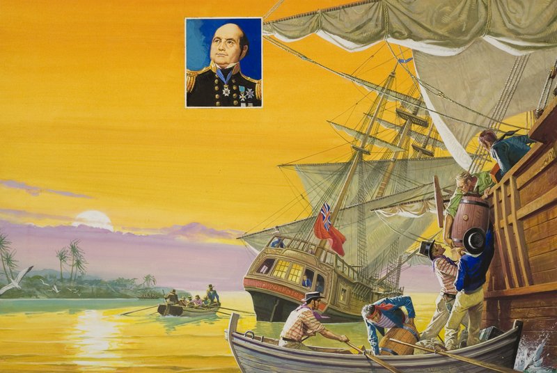 Sir John Franklin (1786-1847) (gouache på papir) af Severino Baraldi