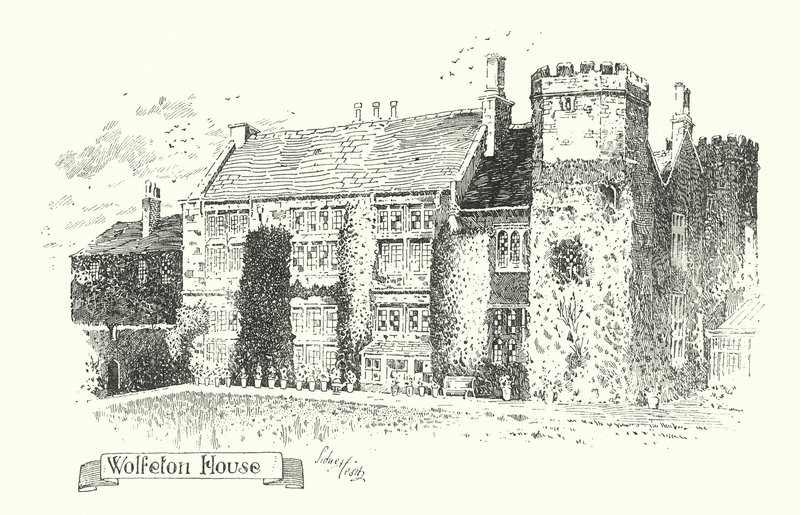 Dorset: Wolfeton House (litografi) af Sidney Heath
