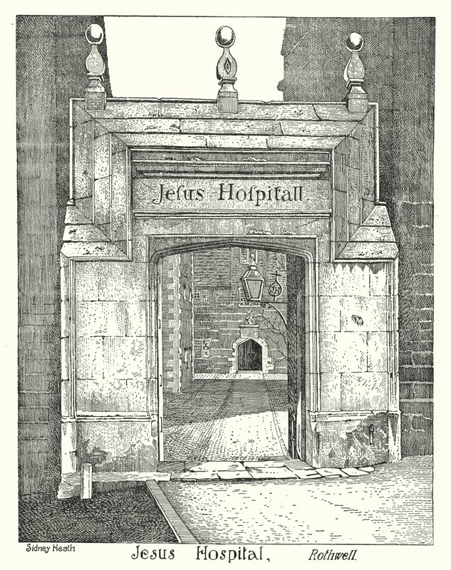 Jesus Hospital, Rothwell (gravering) af Sidney Heath