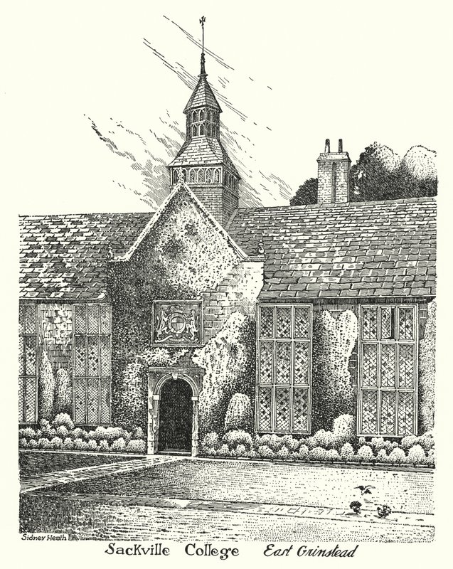 Sackville College, East Grinstead (gravering) af Sidney Heath