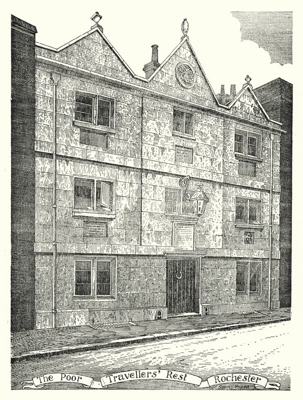 De fattige rejsendes hvile, Rochester (gravering) af Sidney Heath