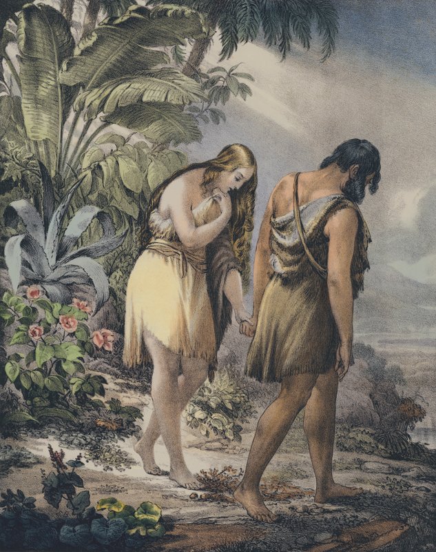 Adam og Eva drevet ud af paradis af Siegfried Detler Bendixen