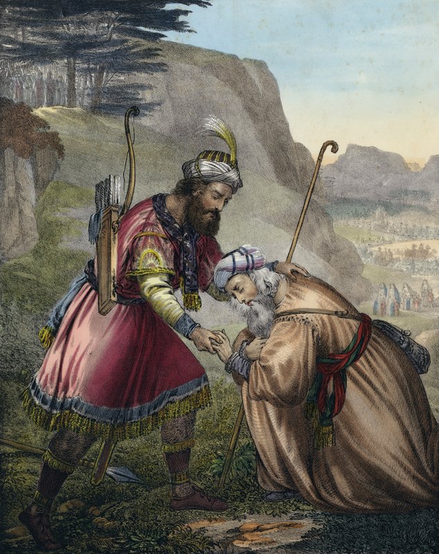 Jakobs forsoning med sin bror Esau af Siegfried Detler Bendixen