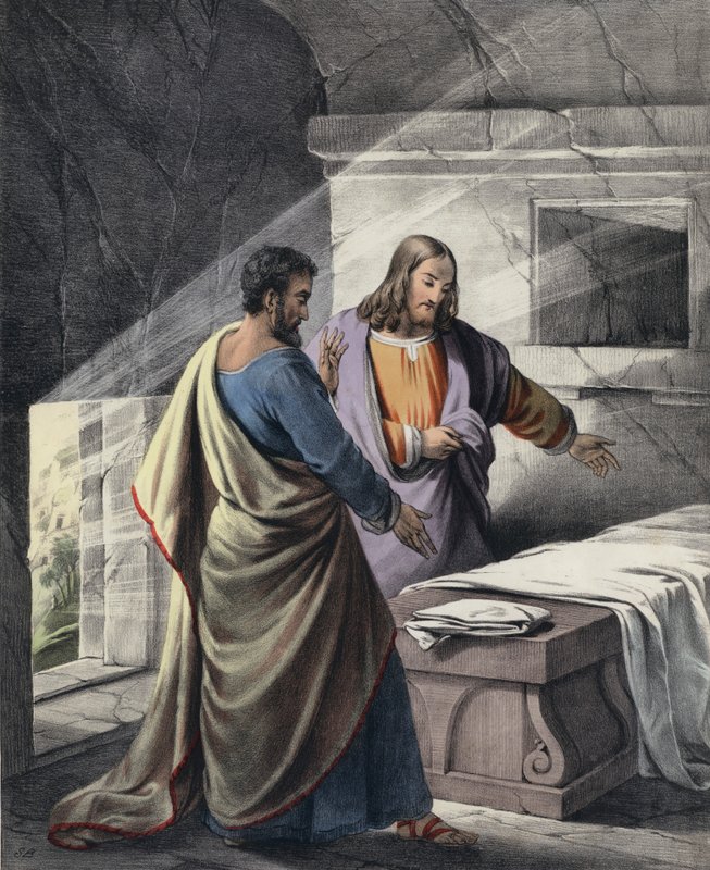 Peter og Johannes ved graven af Siegfried Detler Bendixen