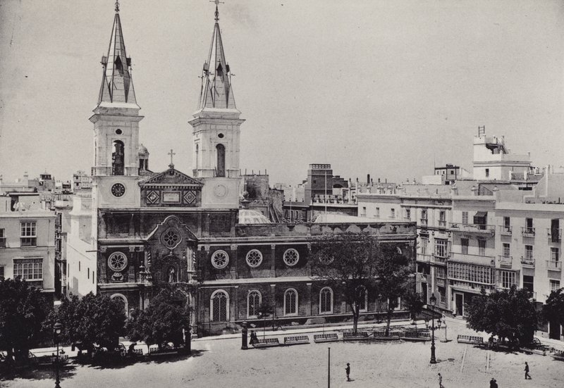 Cadiz: Constitution Square (s/h foto) af Spanish Photographer