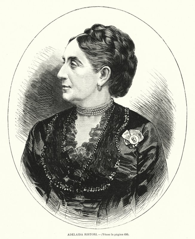 Adelaide Ristori, italiensk skuespillerinde (litho) af Spanish School