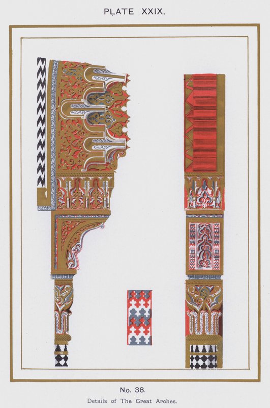 Detaljer om The Great Arches (farve litho) af Spanish School