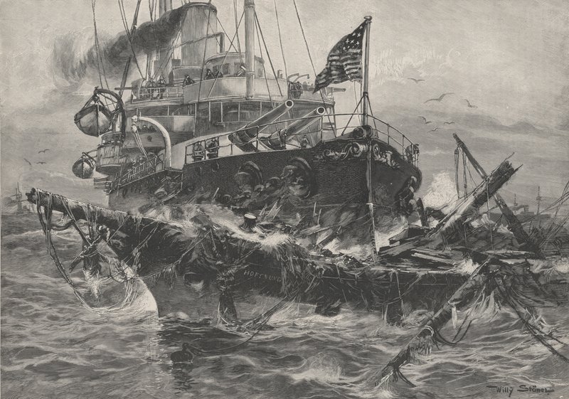 En amerikansk krigsmand, der ødelægger ødelag i Atlanterhavet af Stoewer Willy