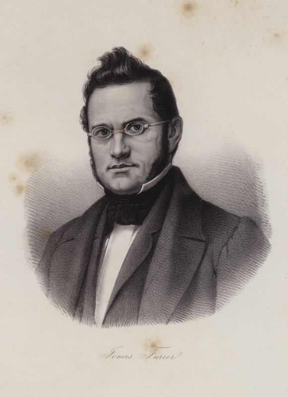 Dr. Jonas Furrer, schweizisk politiker (gravering) af Swiss School