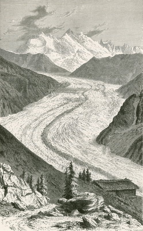 Gorner-gletsjeren og Monte Rosa af Swiss School