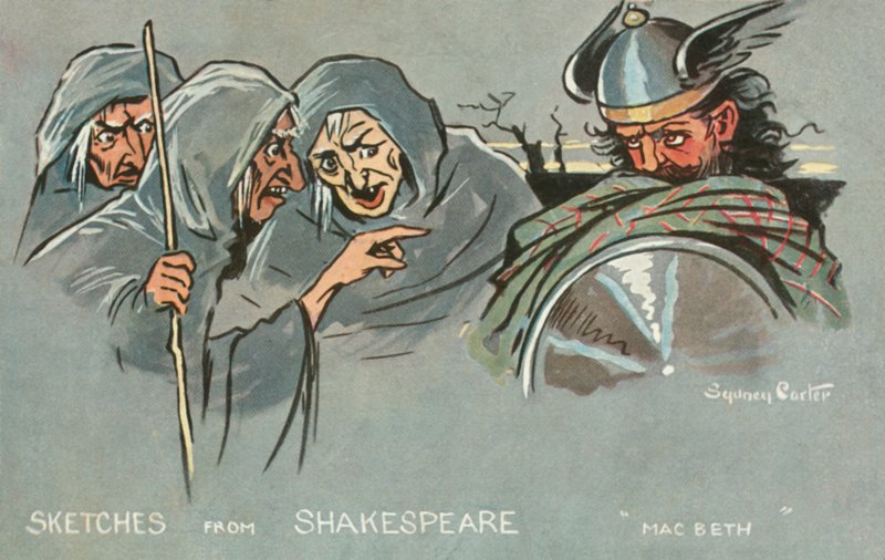 Macbeth (farvelitografi) af Sydney Carter