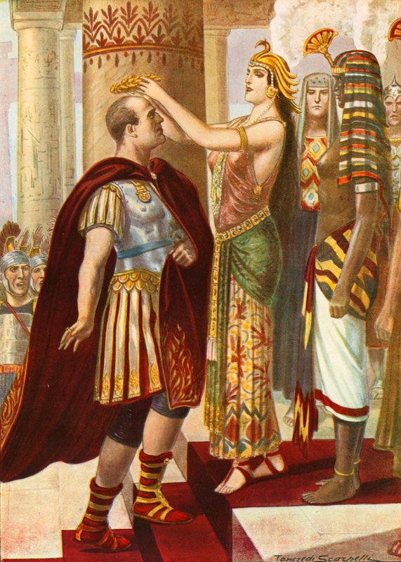 Cleopatra byder Cæsar velkommen af Tancredi Scarpelli