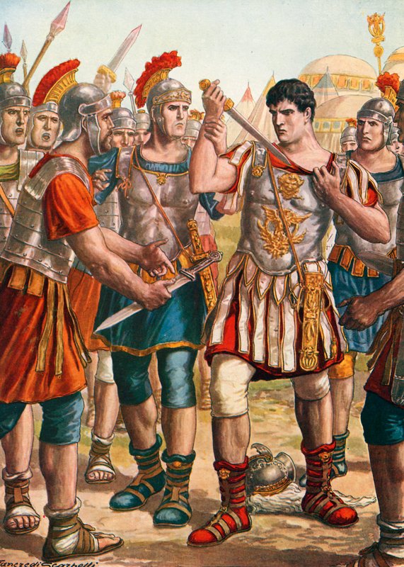 Germanicus tilbyder at dræbe sig selv af Tancredi Scarpelli