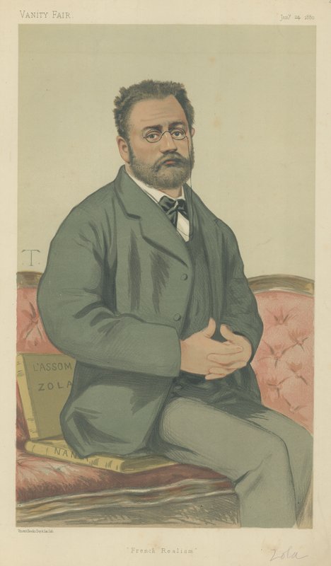 Emile Zola (farve litho) af Theobald Chartran