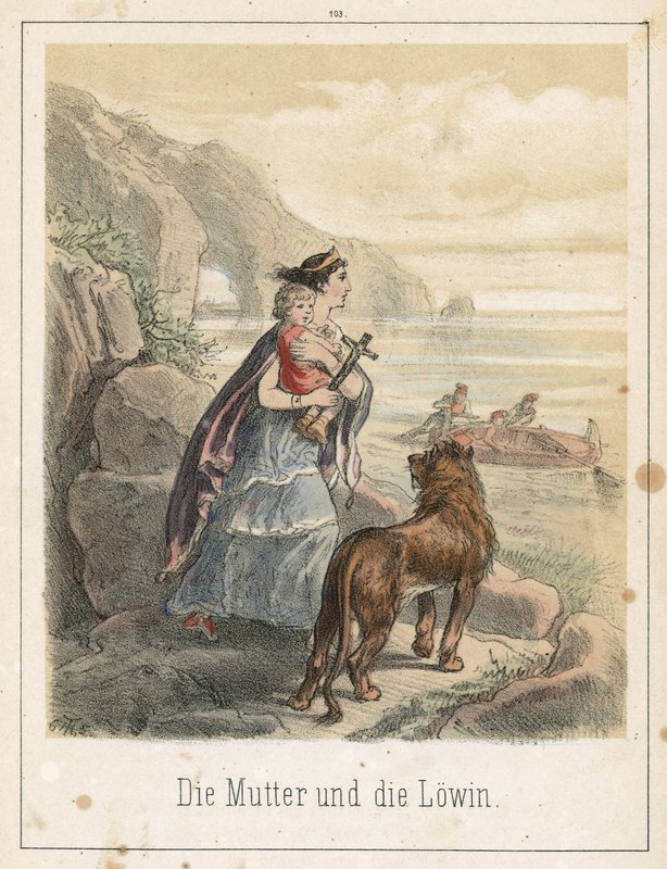 Moderen og løven af Theodor Hosemann