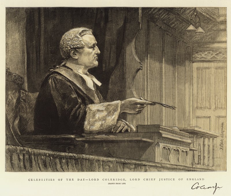 Dagens berømtheder, Lord Coleridge, Lord Chief Justice of England af Theodore Blake Wirgman