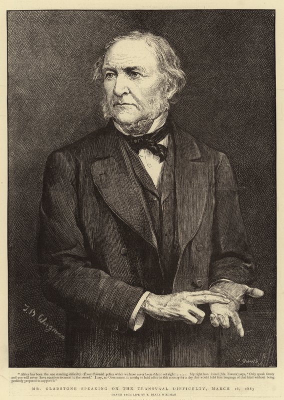 Hr. Gladstone taler om Transvaalse vanskeligheder, 16. marts 1883 af Theodore Blake Wirgman