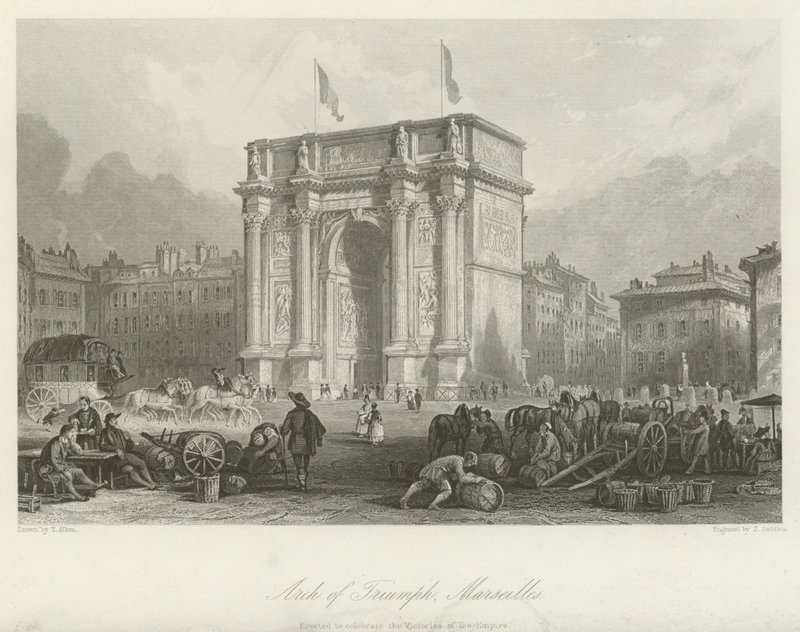 Triumfbuen, Marseille af Thomas Allom