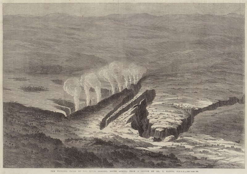 Victoria-vandfaldene ved Zambesi-floden, Sydafrika af Thomas Baines