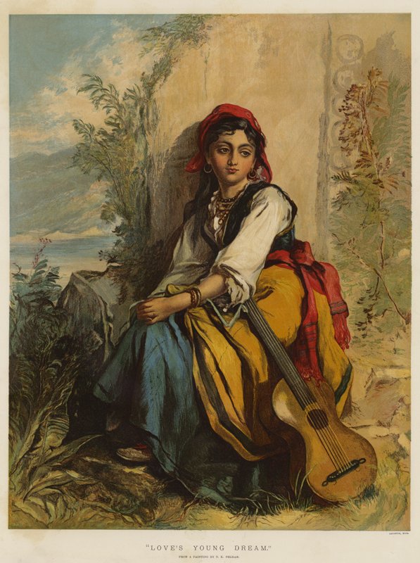 Kærlighedens unge drøm (chromolitho) af Thomas Kent Pelham