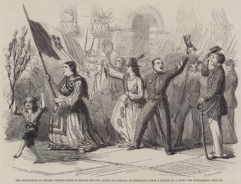 Revolutionen i Napoli, Gadescene i Napoli dagen efter Garibaldis ankomst af Thomas Nast