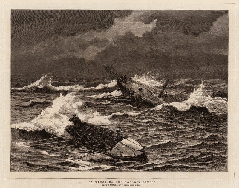 Et vrag på Goodwin Sands af Thomas Rose Miles