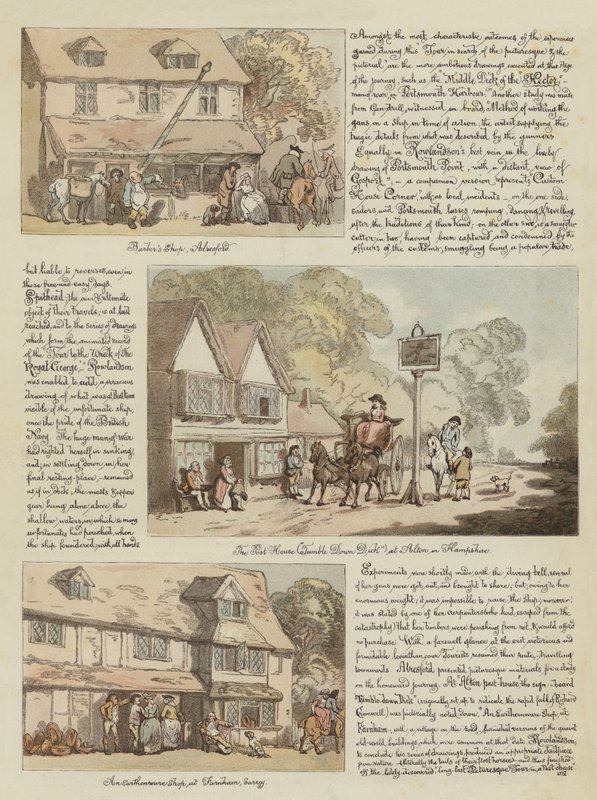 Rowlandsons tur i en postchais, 1782 (chromolitho) af Thomas Rowlandson