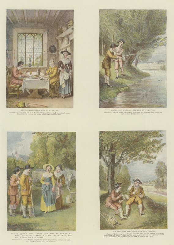 The Complete Angler, af Izaak Walton og Charles Cotton (chromolitho) af Thomas Stothard