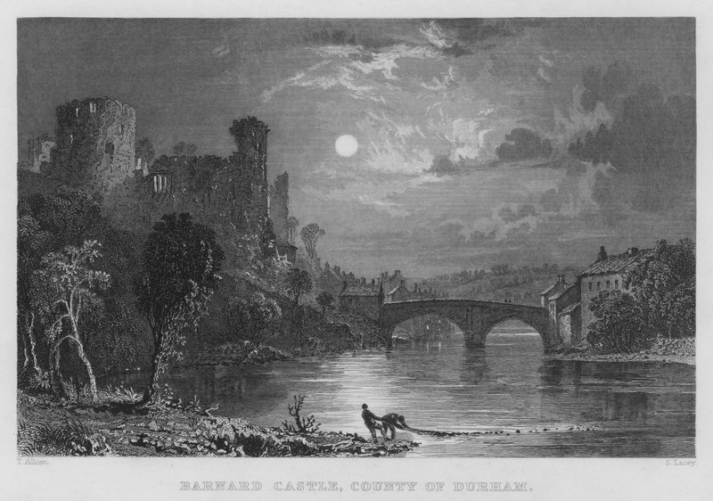 Barnard Castle, County of Durham (gravering) af Thomas (after) Allom