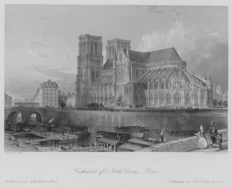 Notre-Dame-katedralen, Paris (gravering) af Thomas (after) Allom