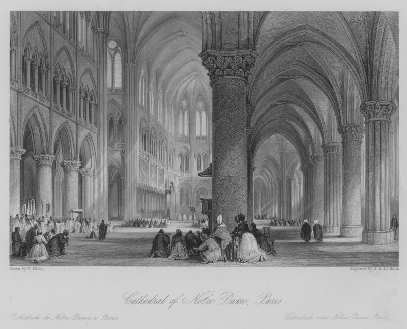 Notre Dame-katedralen, Paris (gravering) af Thomas (after) Allom