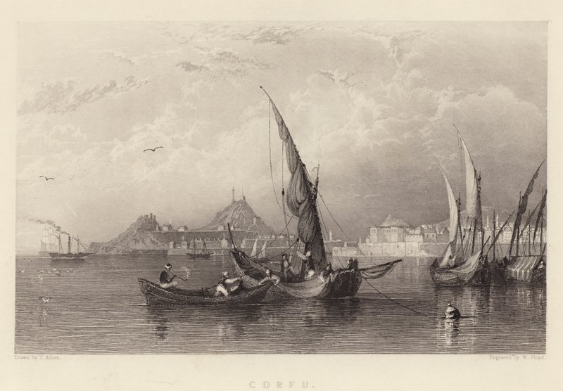 Corfu (engraving) af Thomas (after) Allom