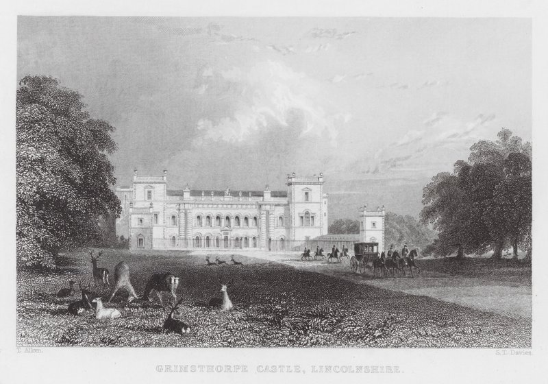 Grimsthorpe Castle, Lincolnshire (gravering) af Thomas (after) Allom