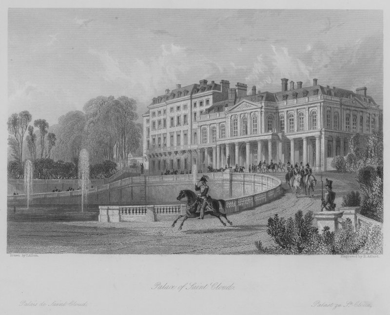 Palace of Saint Cloud (gravering) af Thomas (after) Allom