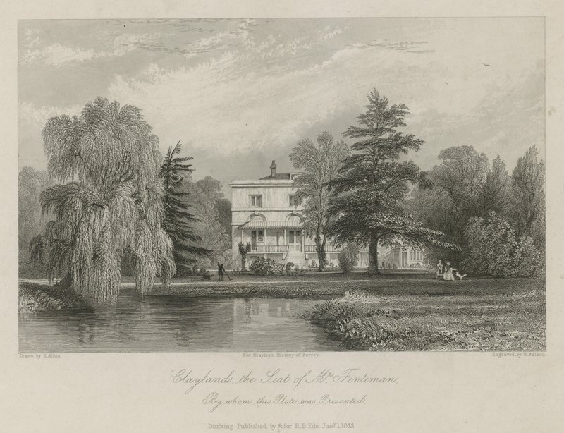 Claylands, sæde for fru Fentima af Thomas Allom