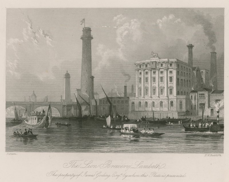 Løvebryggeriet i Lambeth af Thomas Allom