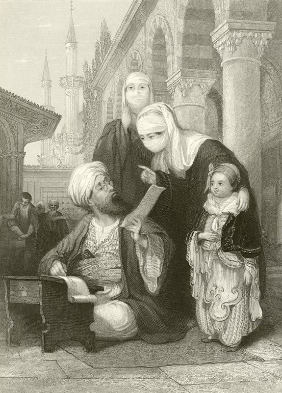 Den tyrkiske brevskriver af Thomas Allom