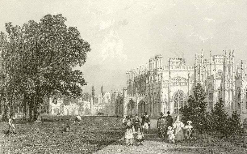 Vestfronten af Eaton Hall, Cheshire af Thomas Allom